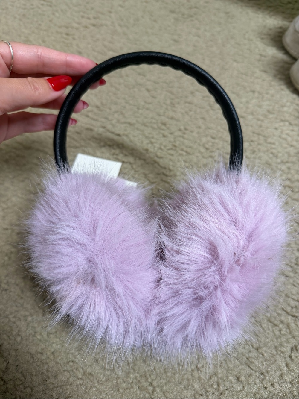Apparis Lilac Faux Fur Earmuffs with Black Headband